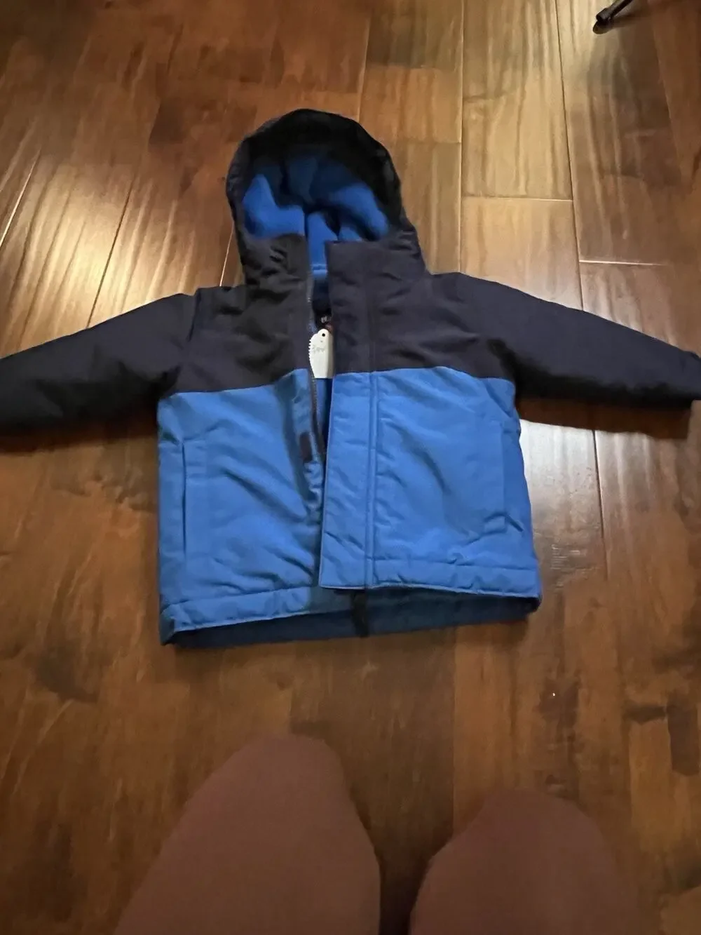 The Children's Place Boys Jacket 18-24 Months Blue fleece lining zip front